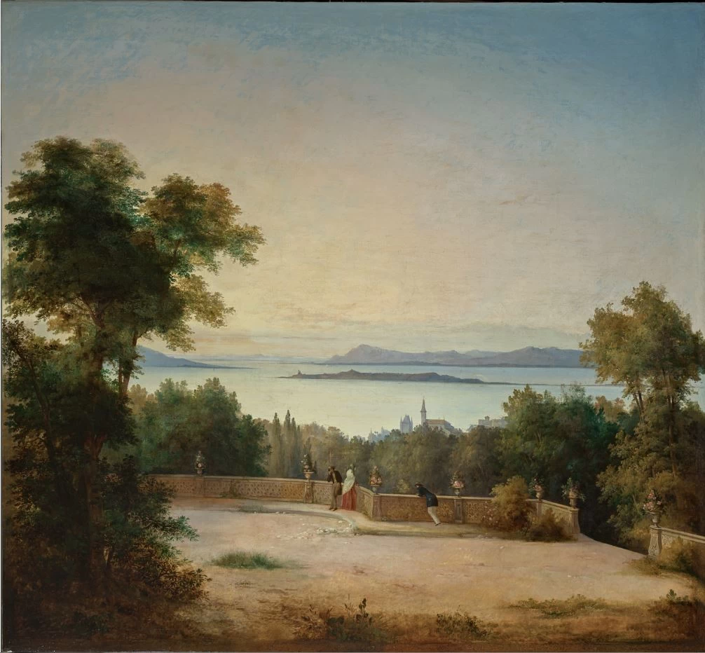 Veduta del lago di Costanza con l’isola di Reichenau, 1850 c - Collezione Manodori, Reggio Emilia
